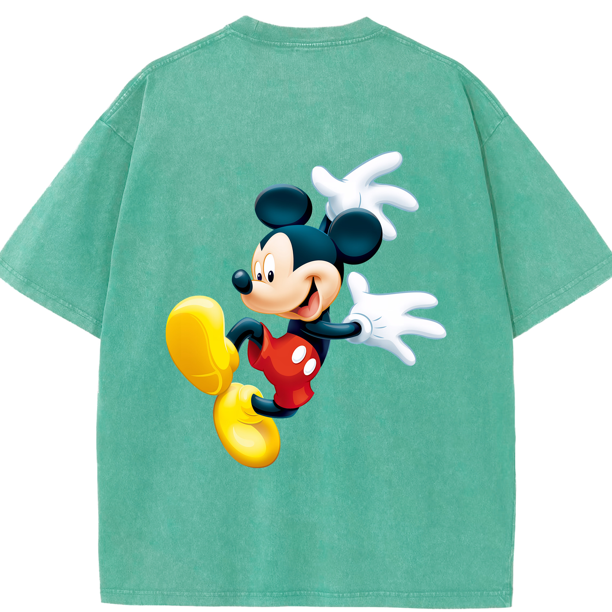 （画像用） ミッキーマウス Mickey Mouse 綿100% ヴィンテージ風 半袖Tシャツ（背面プリント）